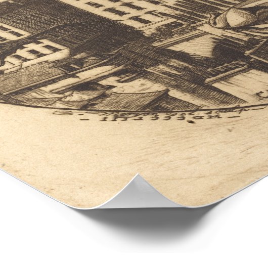 gargoyle kijken over stad poster (Hoek)