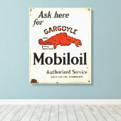 Gargoyle Mobiloil geautoriseerde service teken Canvas Afdruk (Insitu (Houten vloer))