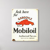 Gargoyle Mobiloil geautoriseerde service teken Canvas Afdruk (Voorkant)