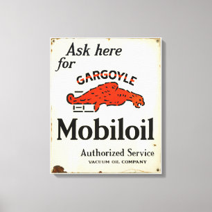 Gargoyle Mobiloil - Toegelaten serviceteken Canvas Afdruk