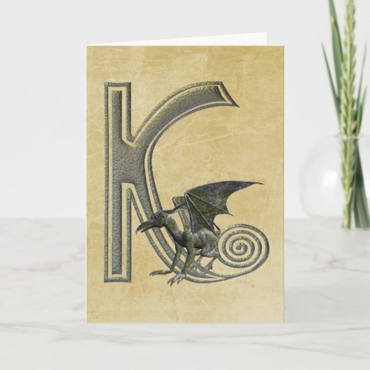 Gargoyle Monogram K Notitiekaartje (Voorkant)
