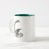 Gargoyle Monogram K Tweekleurige Koffiemok (Voorkant links)