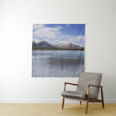 Gargoyle Mountain en Frozen Athabasca River Wandkleed (In situ)