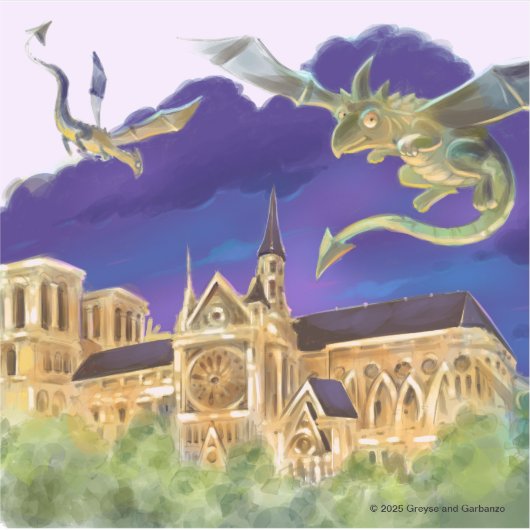 Gargoyle Notre Dame - Parijs Vinyl Sticker (Voorkant)