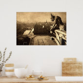 Gargoyle Notre Dame, Paris Frankrijk 1912  Poster (Keuken)