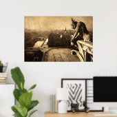Gargoyle Notre Dame, Paris Frankrijk 1912  Poster (Thuiskantoor)