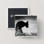 GARGOYLE NOTRE DAME PARIS FRANKRIJK VIERKANTE BUTTON 5,1 CM (Voorkant /achterkant)