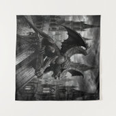 Gargoyle Ontwaken op Regendoorweekt Kathedraal Dak Wandkleed (Voorkant (horizontaal))