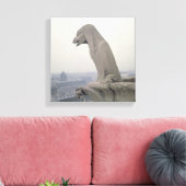 Gargoyle op de balustrade van de Grande Canvas Afdruk (Insitu (Woonkamer))