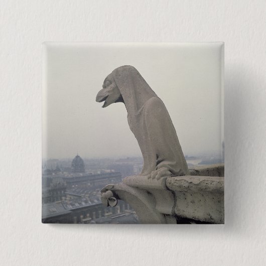 Gargoyle op de balustrade van de Grande Vierkante Button 5,1 Cm (Voorkant)