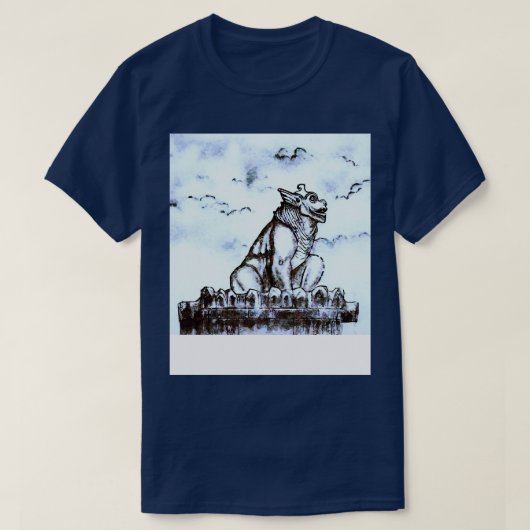 Gargoyle op de oude toren t-shirt (Design voorkant)