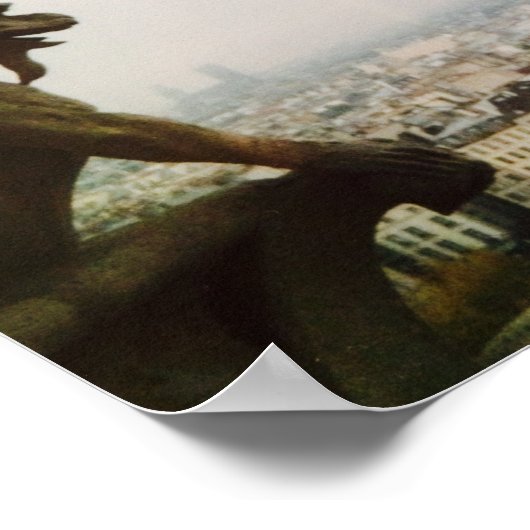 Gargoyle over de stad, Poster Parijs (Hoek)