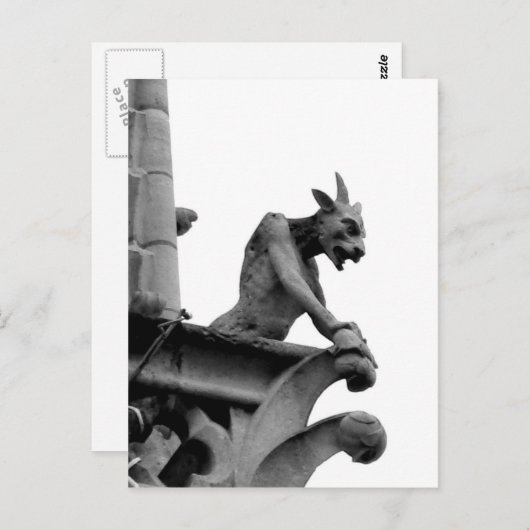 Gargoyle Overzien Parijs Briefkaart (Voorkant / Achterkant)