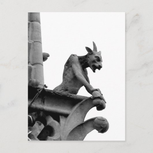 Gargoyle Overzien Parijs Briefkaart (Voorkant)