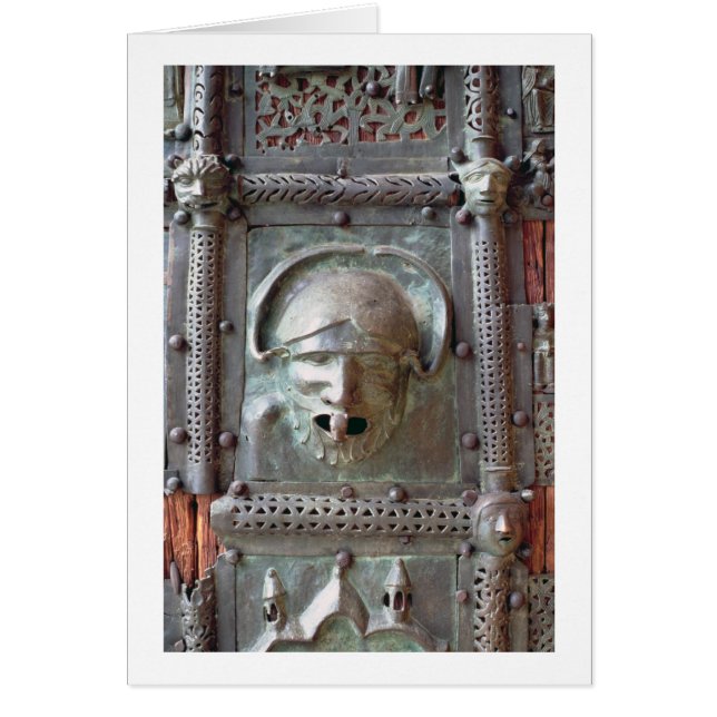 Gargoyle-paneel van de linkerdeur van het portaal, (Voorkant)