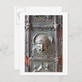 Gargoyle-paneel van de linkerdeur van het portaal, briefkaart (Voorkant / Achterkant)