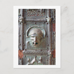 Gargoyle-paneel van de linkerdeur van het portaal, briefkaart