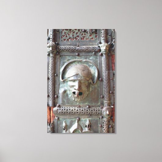 Gargoyle-paneel van de linkerdeur van het portaal, canvas afdruk (Voorkant)