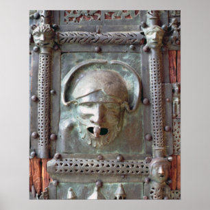 Gargoyle-paneel van de linkerdeur van het portaal, poster