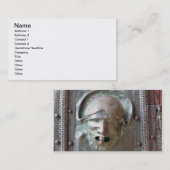 Gargoyle-paneel van de linkerdeur van het portaal, visitekaartje (Voorkant / Achterkant)