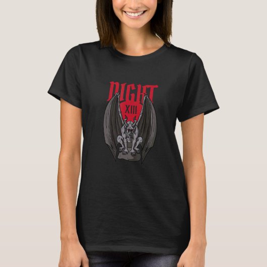 Gargoyle Scary Halloween Devil Demon Ghotic Figuri T-shirt (Voorkant)