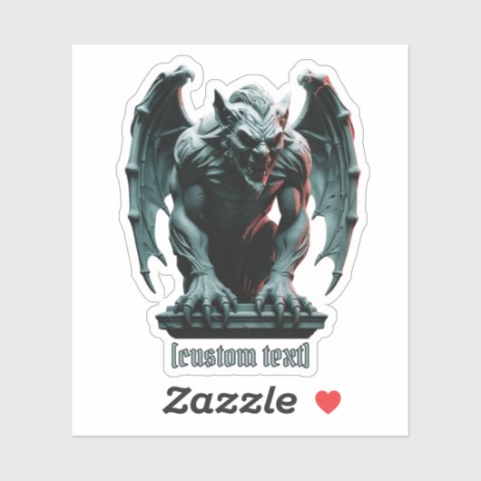 Gargoyle Statue - Aangepaste tekst & gesneden Viny Sticker (Vel)