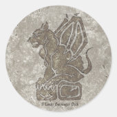 Gargoyle Stone Ronde Sticker (Voorkant)