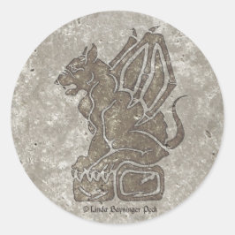 Gargoyle Stone Ronde Sticker