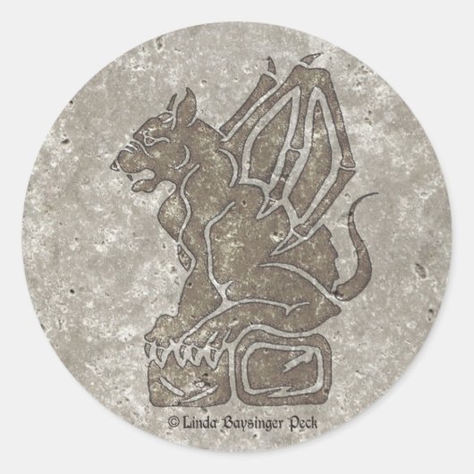 Gargoyle Stone Ronde Sticker (Voorkant)