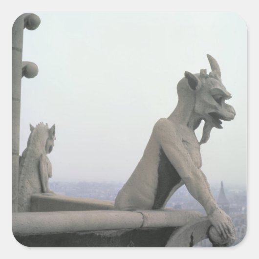 Gargoyle uit de balustrade van de Grande Vierkante Sticker (Voorkant)