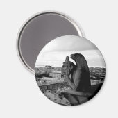 Gargoyle van Notre Dame  Print Round Magnet (Voorkant / Achterkant)