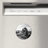 Gargoyle van Notre Dame  Print Round Magnet (Insitu (Vaatwasser))