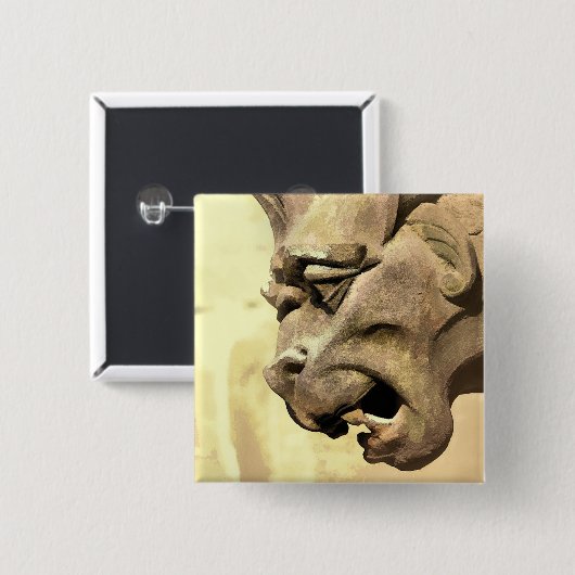 GARGOYLE VIERKANTE BUTTON 5,1 CM (Voorkant /achterkant)