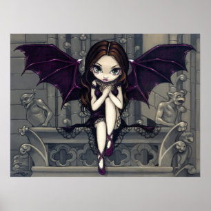 Gargoyles van de gothische fee Kunst van Notre Dam Poster