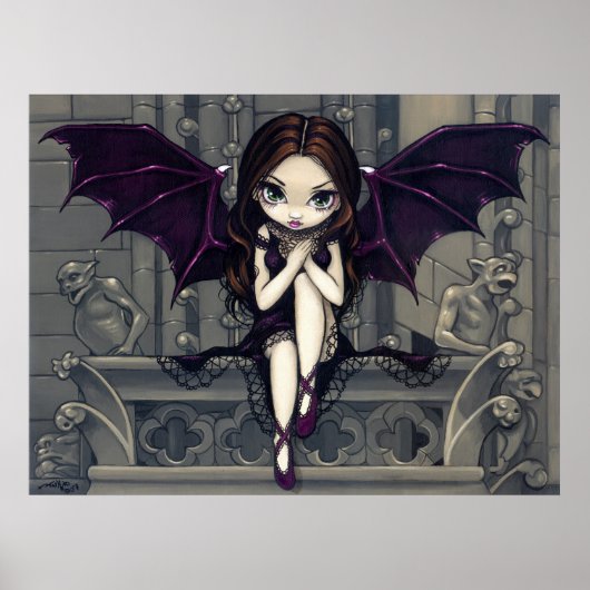 Gargoyles van de gothische fee Kunst van Notre Dam Poster (Voorkant)