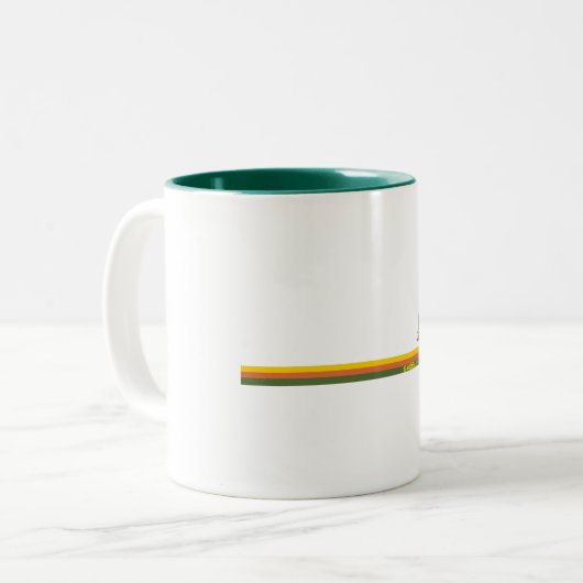 Garibaldi Provincial Park Pine Trees Sun Tweekleurige Koffiemok (Voorkant links)