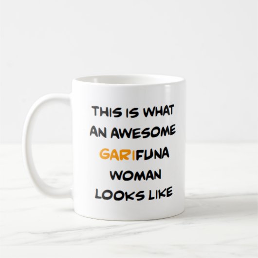 Garifunavrouw, geweldig koffiemok (Links)