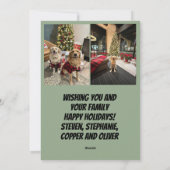 Garland and Berries Happy Holidays Card Feestdagenkaart (Achterkant)