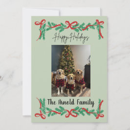 Garland and Bows Holiday Card Kaart