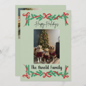 Garland and Bows Holiday Card Kaart (Voorkant / Achterkant)