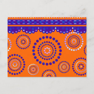 Garland ARTdeco violet blauw + uw achtergrondkleur Briefkaart