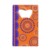 Garland ARTdeco violet blauw + uw achtergrondkleur Creditkaart Flessenopener (Voorkant)