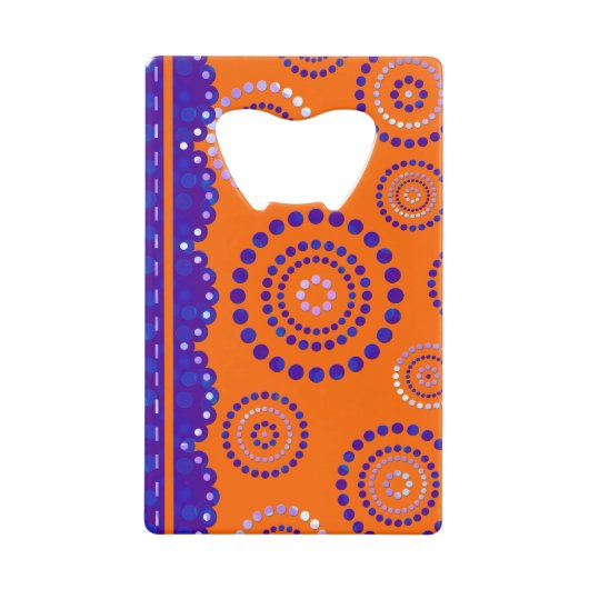 Garland ARTdeco violet blauw + uw achtergrondkleur Creditkaart Flessenopener (Voorkant)