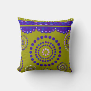 Garland ARTdeco violet blauw + uw achtergrondkleur Kussen