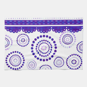 Garland ARTdeco violet blauw + uw achtergrondkleur Theedoek