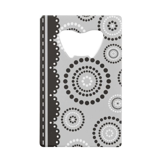 Garland ARTdeco zwart wit + uw achtergrondkleur Creditkaart Flessenopener (Voorkant)