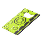 Garland ARTdeco zwart wit + uw achtergrondkleur Creditkaart Flessenopener (Achterkant Gekanteld)