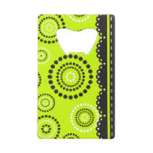 Garland ARTdeco zwart wit + uw achtergrondkleur Creditkaart Flessenopener (Achterkant)