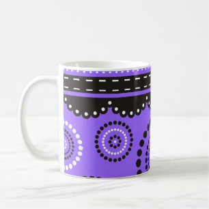 Garland ARTdeco zwart wit + uw achtergrondkleur Koffiemok