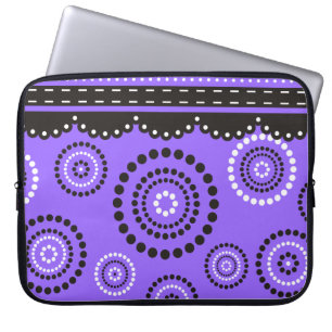 Garland ARTdeco zwart wit + uw achtergrondkleur Laptop Sleeve